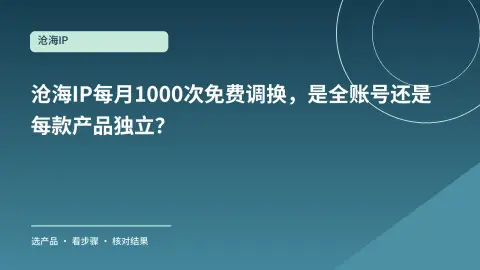 沧海IP每月1000次免费调换，是全账号还是每款产品独立？封面
