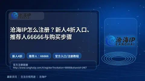 沧海IP怎么注册？新人4折入口、推荐人66666与购买步骤封面图