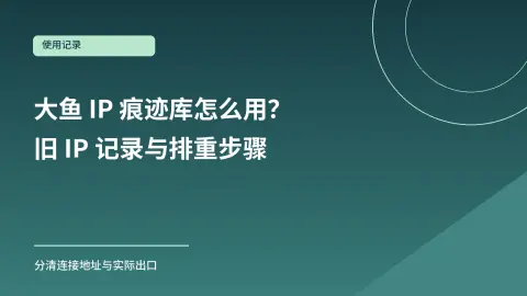 大鱼 IP 痕迹库怎么用？记录旧 IP 与排重步骤封面