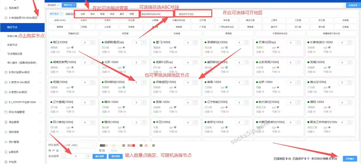 大鱼IP线路地区节点选择与订单确认