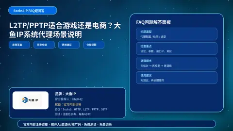 L2TP/PPTP适合游戏还是电商？大鱼IP系统代理场景说明封面图
