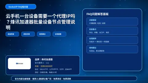 云手机一台设备需要一个代理IP吗？烽讯加速器批量设备节点管理说明封面图