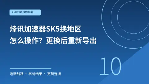 烽讯加速器SK5换地区怎么操作？更换后重新导出封面