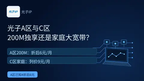 光子A区200M独享与C区家庭大宽带怎么选？封面
