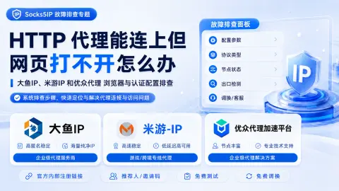HTTP 代理能连上但网页打不开怎么办？浏览器认证与访问排查封面图