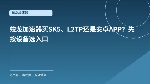 蛟龙加速器买SK5、L2TP还是安卓APP？先按设备选入口封面