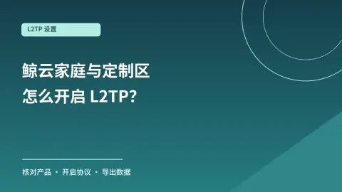 鲸云网络家庭与定制区怎么开 L2TP？账户设置步骤封面