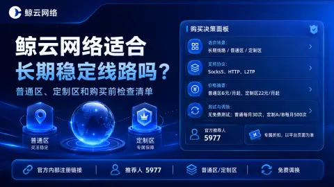 鲸云网络适合长期稳定线路吗？普通区、定制区和购买前检查清单封面图