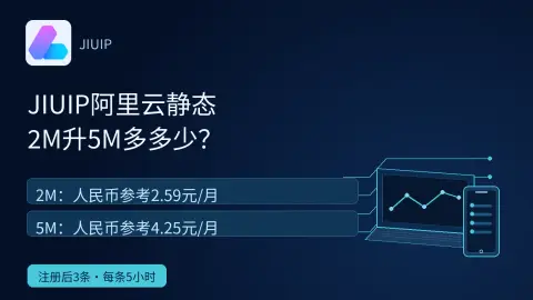 JIUIP阿里云静态2M升5M，每月多多少？封面