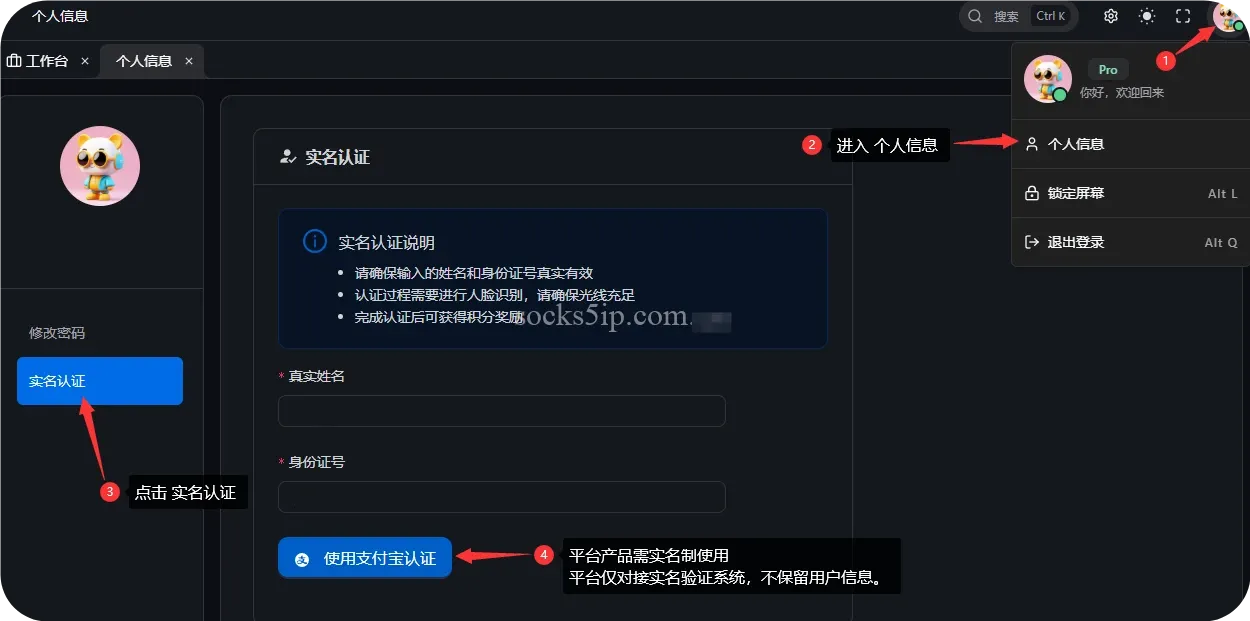 JIUIP实名认证页面