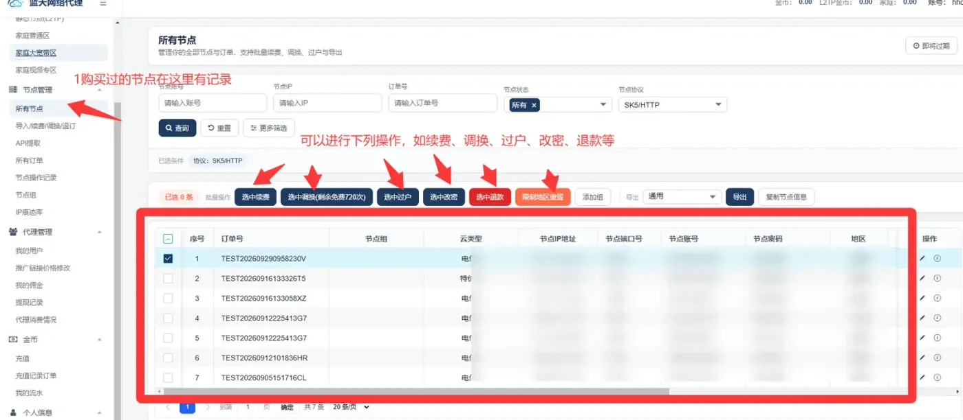 蓝天网络代理所有节点列表
