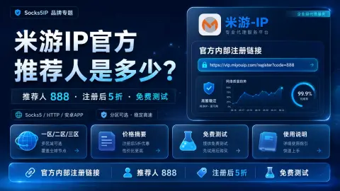 米游IP官方推荐人是多少？888推荐人、一区二区三区和免费测试说明封面图