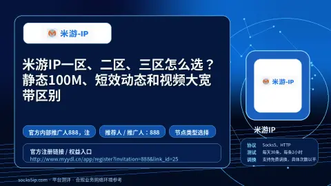 米游IP一区、二区、三区怎么选？静态100M、短效动态和视频大宽带区别封面图
