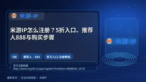 米游IP怎么注册？5折入口、推荐人888与购买步骤封面图