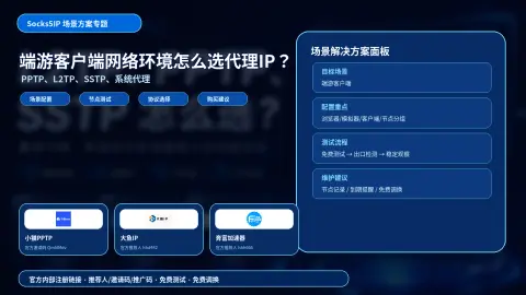 端游客户端网络环境怎么选代理IP？PPTP、L2TP、SSTP和节点稳定性说明封面图