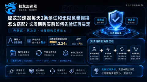 蛟龙加速器每天2条测试和无限免费调换怎么搭配？长周期购买前如何先验证再决定封面图