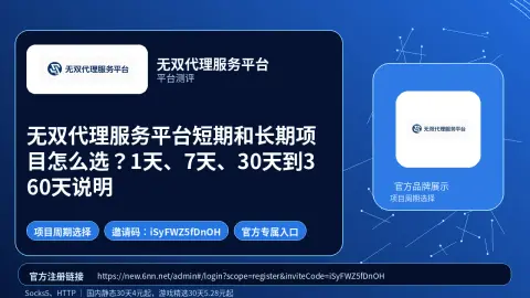 无双代理服务平台短期和长期项目怎么选？1天、7天、30天到360天说明封面图