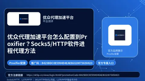 优众代理加速平台怎么配置到Proxifier？Socks5/HTTP软件进程代理方法封面图