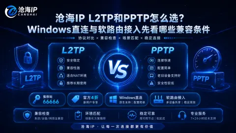 沧海IP L2TP和PPTP怎么选？Windows直连与软路由接入先看哪些兼容条件封面图