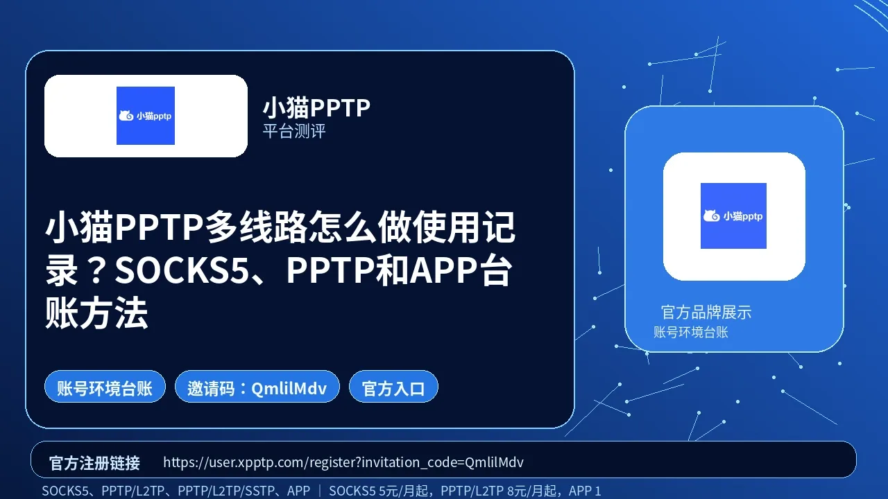 小猫PPTP多线路怎么做使用记录？SOCKS5、PPTP和APP台账方法封面图