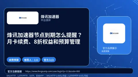 烽讯加速器节点到期怎么提醒？月卡续费、8折权益和预算管理封面图