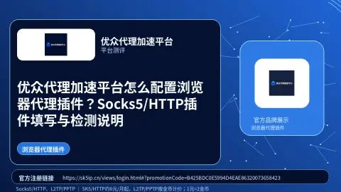 优众代理加速平台怎么配置浏览器代理插件？Socks5/HTTP插件填写与检测说明封面图