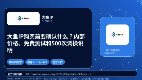 大鱼IP购买前要确认什么？内部价格、免费测试和500次调换说明封面图