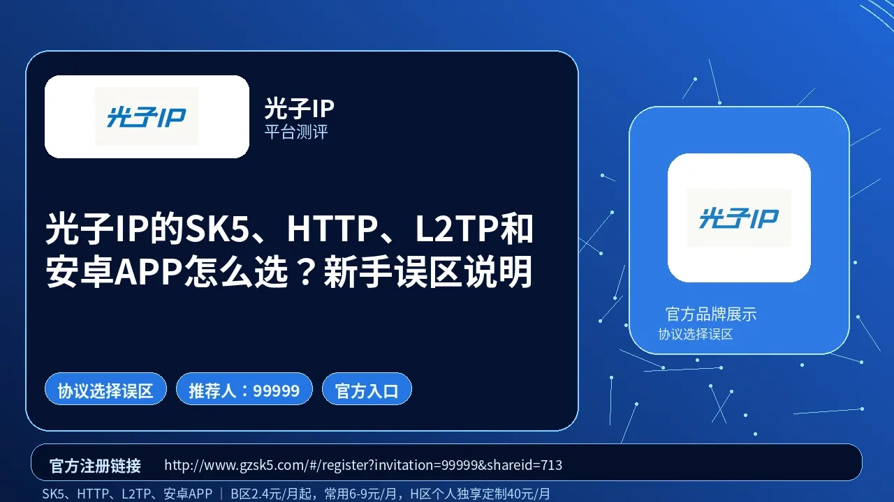 光子IP的SK5、HTTP、L2TP和安卓APP怎么选？新手误区说明封面图