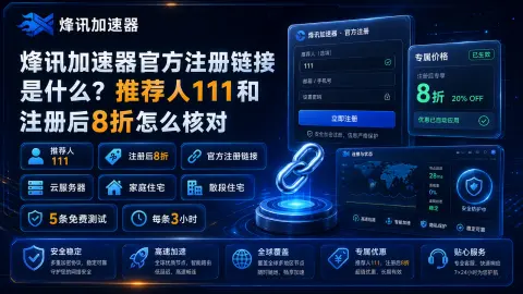 烽讯加速器官方注册链接是什么？推荐人111和注册后8折怎么核对封面图