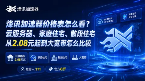 烽讯加速器价格表怎么看？云服务器、家庭住宅、散段住宅从2.08元起到大宽带怎么比较封面图