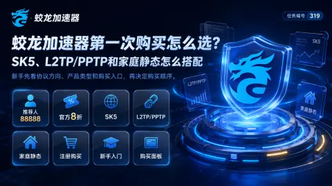 蛟龙加速器第一次购买怎么选？SK5、L2TP/PPTP和安卓相关产品分别适合什么需求封面图