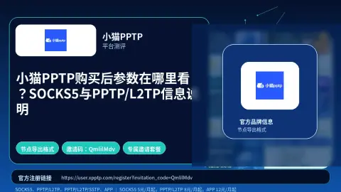 小猫PPTP购买后参数在哪里看？SOCKS5与PPTP/L2TP信息说明封面图