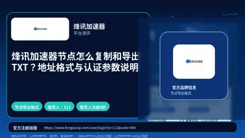 烽讯加速器节点怎么复制和导出TXT？地址格式与认证参数说明封面图