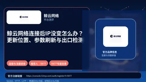 鲸云网络连接后IP没变怎么办？更新位置、参数刷新与出口检测封面图