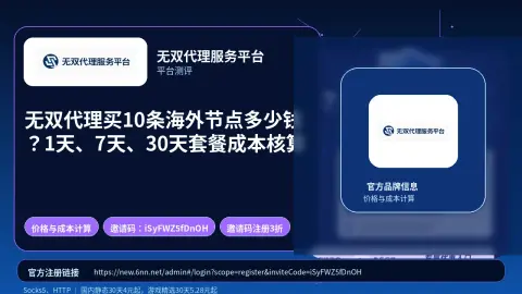 无双代理买10条海外节点多少钱？1天、7天、30天套餐成本核算封面图