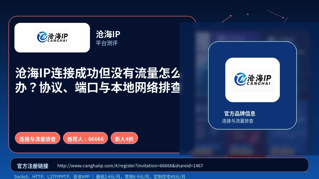 沧海IP连接成功但没有流量怎么办？协议、端口与本地网络排查封面图