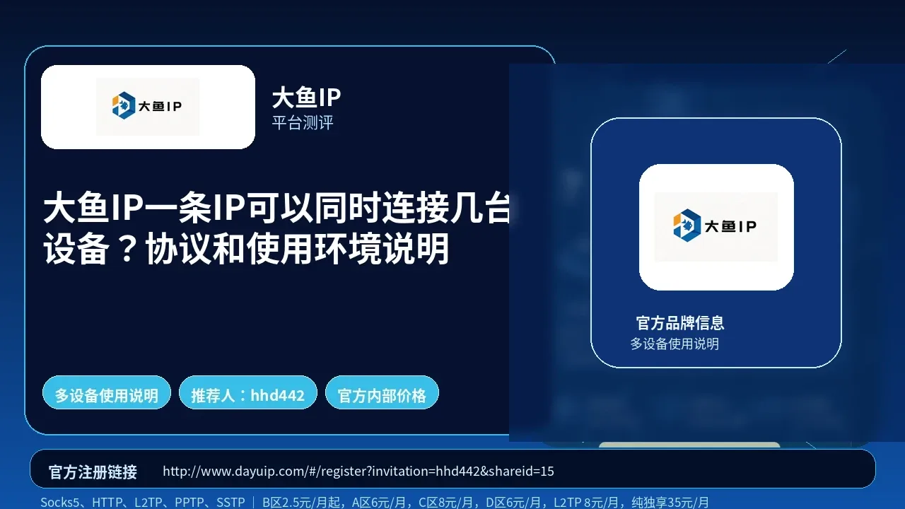大鱼IP一条IP可以同时连接几台设备？协议和使用环境说明封面图