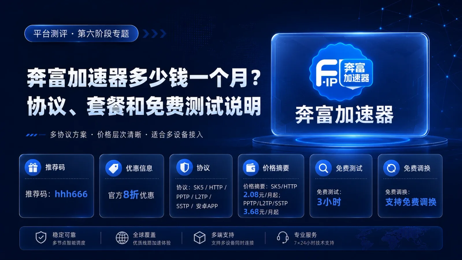 奔富加速器多少钱一个月？协议、套餐和免费测试说明封面图