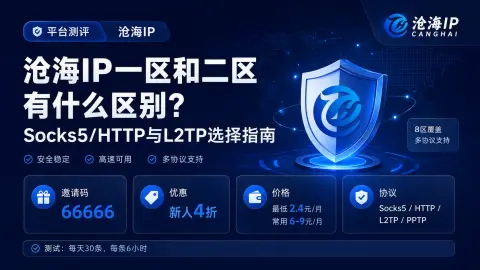 沧海IP一区和二区有什么区别？Socks5/HTTP与L2TP选择指南封面图