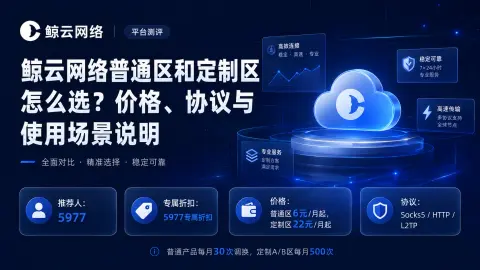 鲸云网络普通区和定制区怎么选？价格、协议与使用场景说明封面图