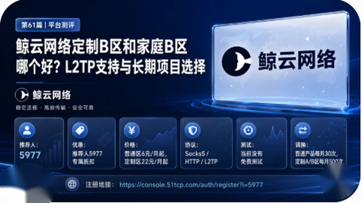 鲸云网络定制B区和家庭B区哪个好？L2TP支持与长期项目选择封面图
