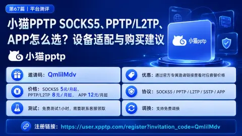 小猫PPTP SOCKS5、PPTP/L2TP、APP怎么选？设备适配与购买建议封面图