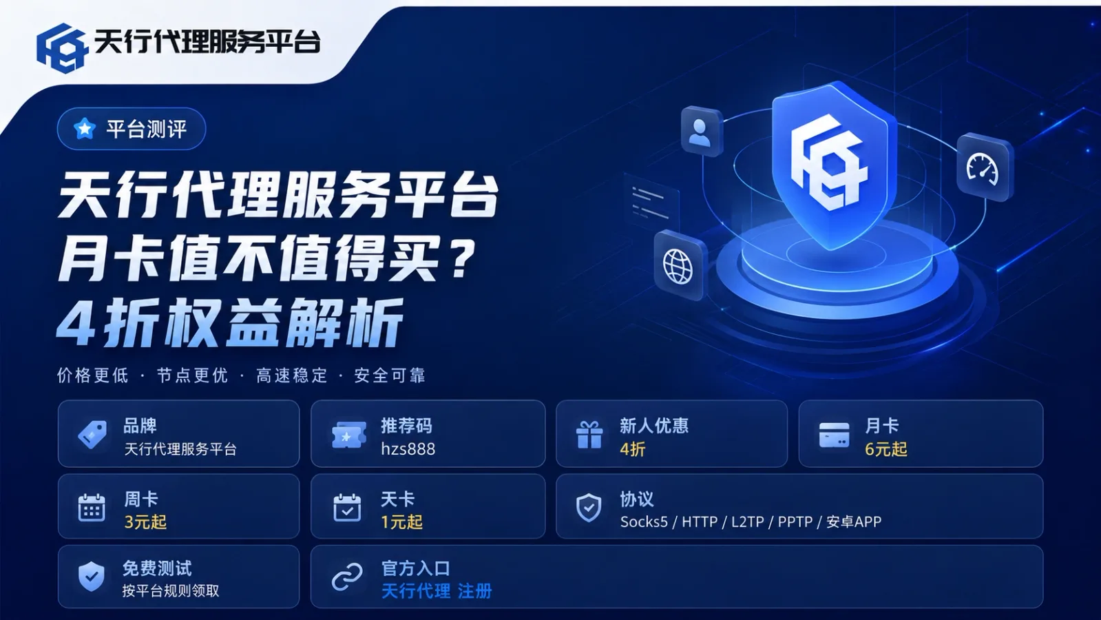 天行代理服务平台月卡值不值得买？4折权益解析封面图