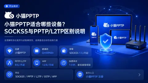 小猫PPTP适合哪些设备？SOCKS5与PPTP/L2TP区别说明封面图