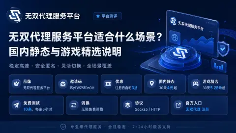 无双代理服务平台适合什么场景？国内静态与游戏精选说明封面图