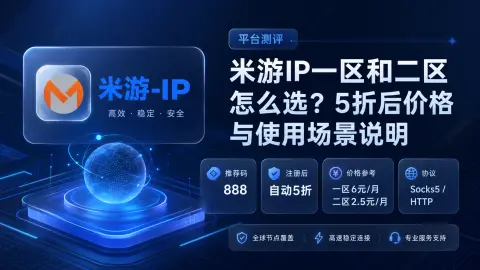 米游IP一区和二区怎么选？5折后价格与使用场景说明封面图