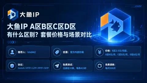 大鱼IP A区B区C区D区有什么区别？套餐价格与场景对比封面图