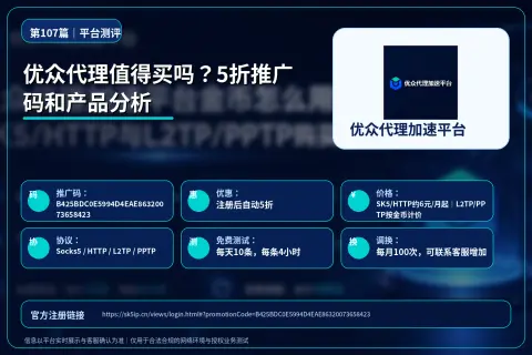 优众代理值得买吗？5折推广码和产品分析封面图
