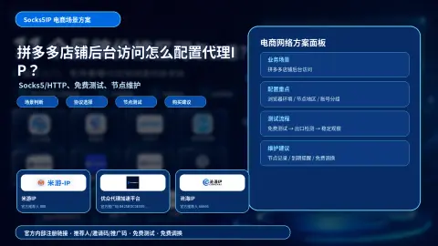 拼多多店铺后台访问怎么配置代理IP？Socks5、HTTP和免费测试选择封面图