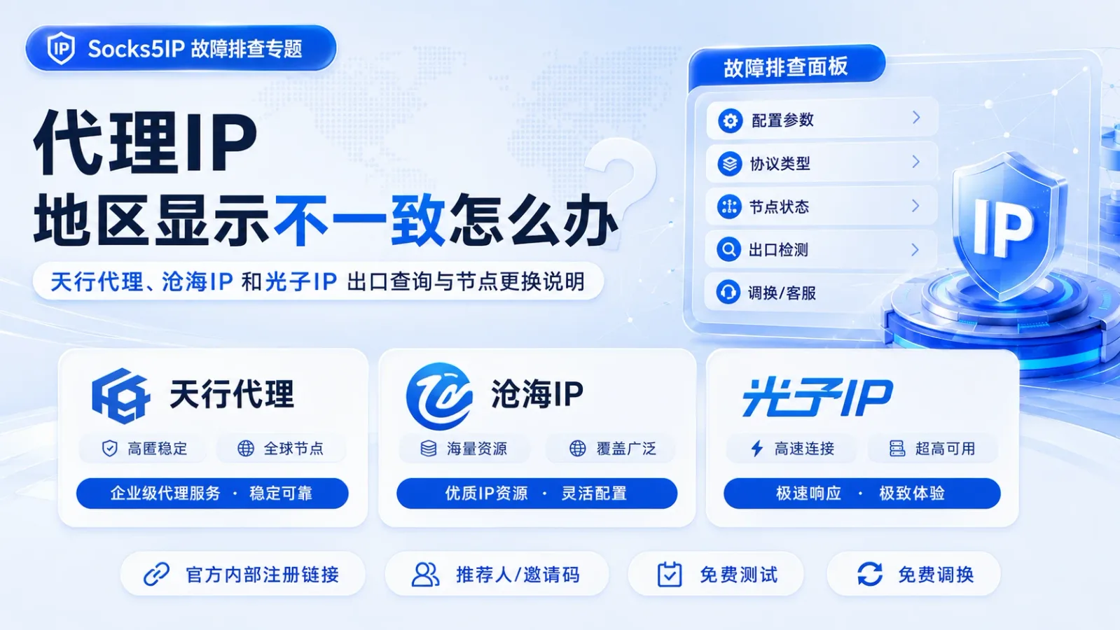 代理IP 地区显示不一致怎么办？出口查询与节点更换说明封面图